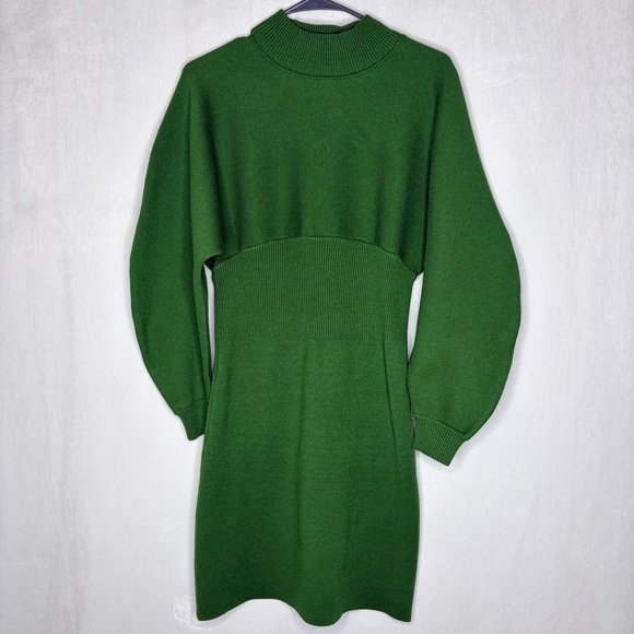 Modern Citizens Green Moya Mock Neck Sweater Dress - Picture 2 of 7